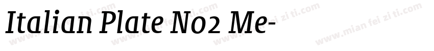 Italian Plate No2 Me字体转换